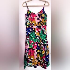 Colorful Silk Abstract J Crew Print Women's Dress